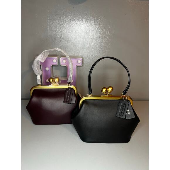 Coach Kisslock Frame Bag 16 - Black Currant - Picture 9 of 9